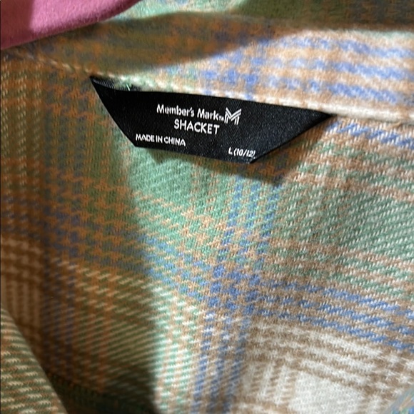 Plaid Button-Up Shirt Jacket members mark 10/12 girls nwot - Picture 3 of 6
